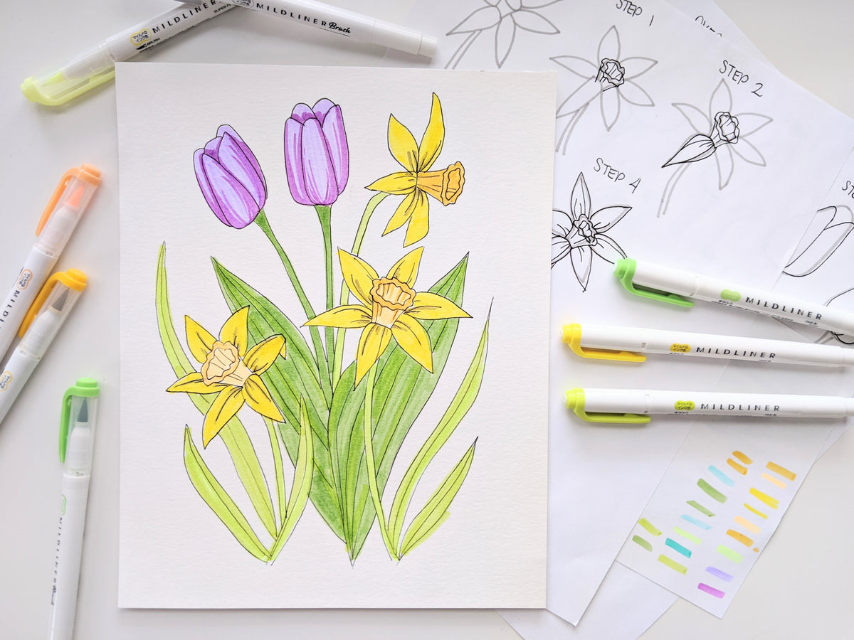 spring flowers drawing