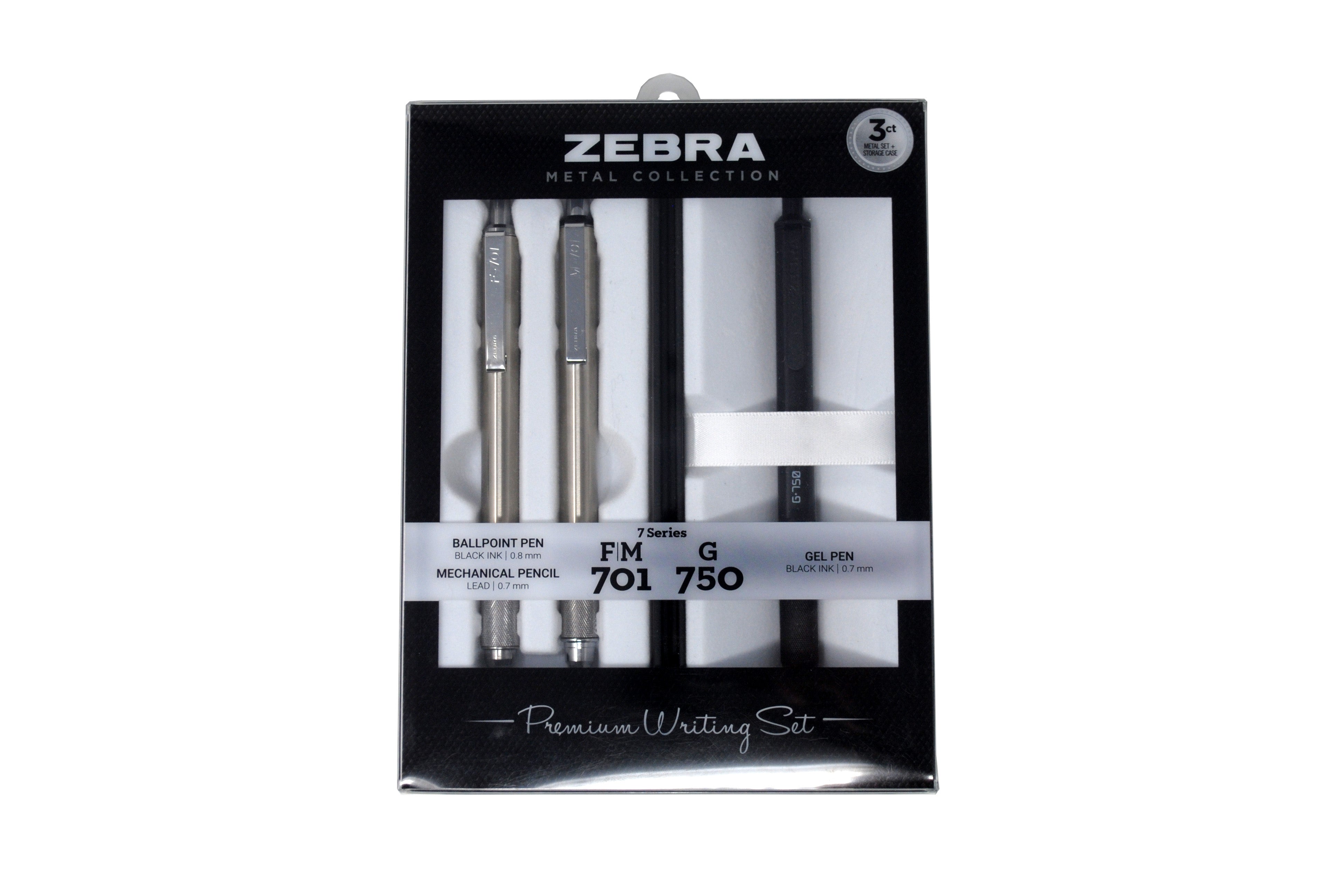 Zebra F-701 Stainless Steel Ballpoint Pen - 0.7 mm - Black Ink