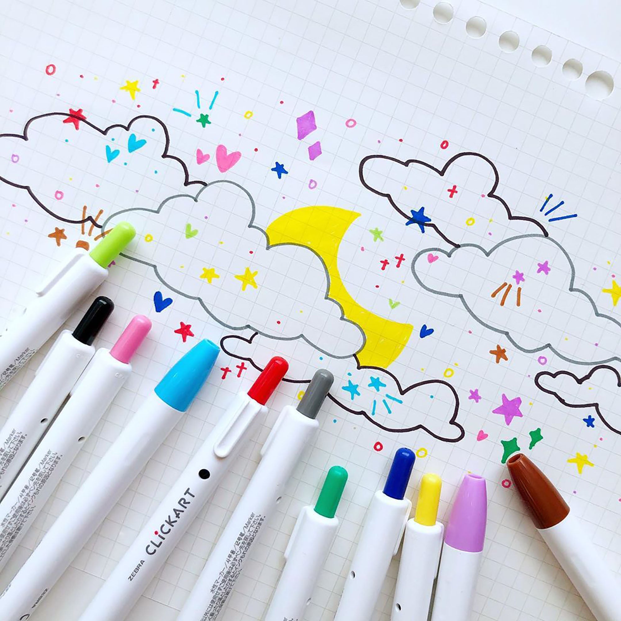 Zebra ClickArt Click Marker - Set of 12 Colors - Pastel – Yoseka Stationery