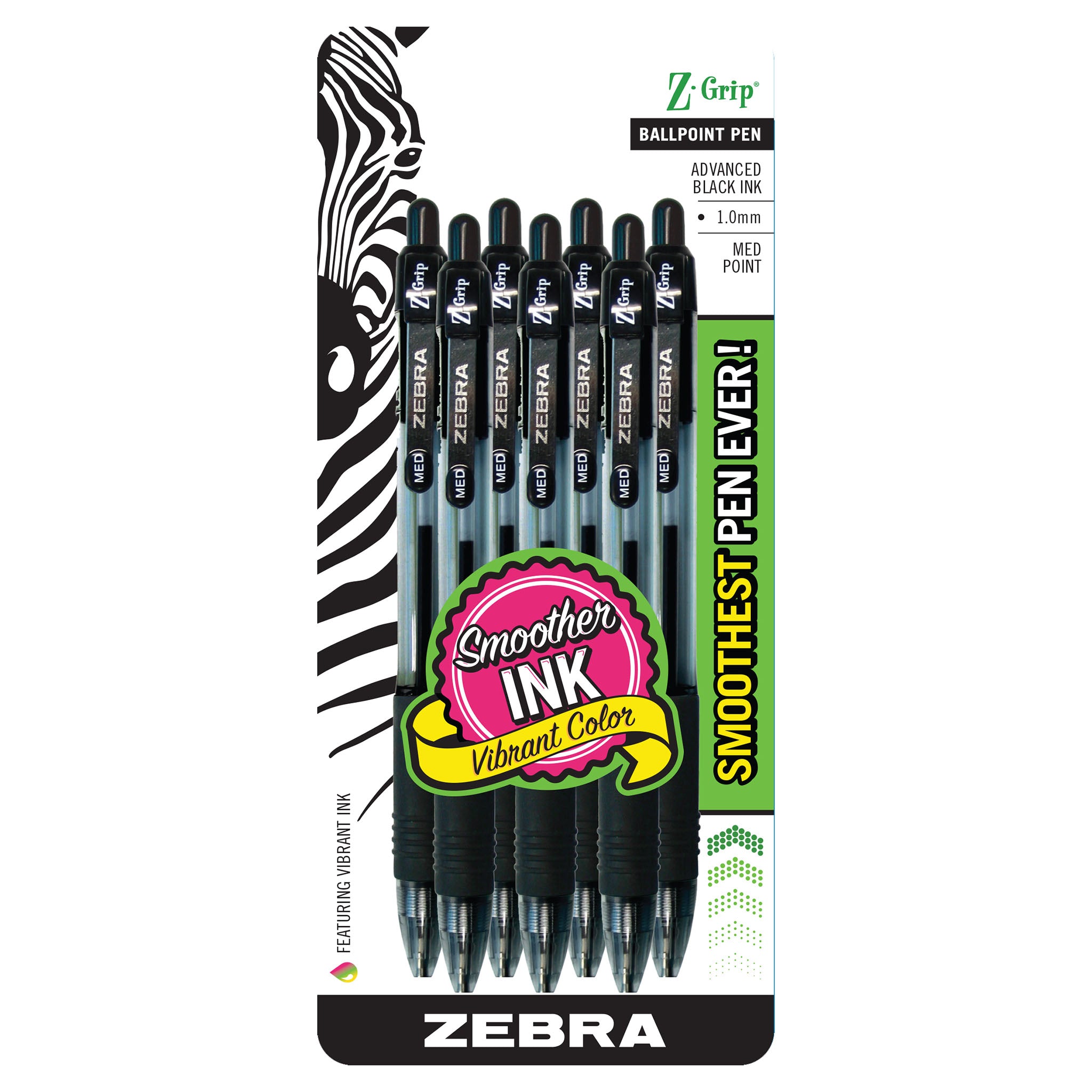 Zebra Pen Z-Grip Retractable Ballpoint Pen, Medium Point, 1.0mm, Assorted  Business Colors, 18-Pack
