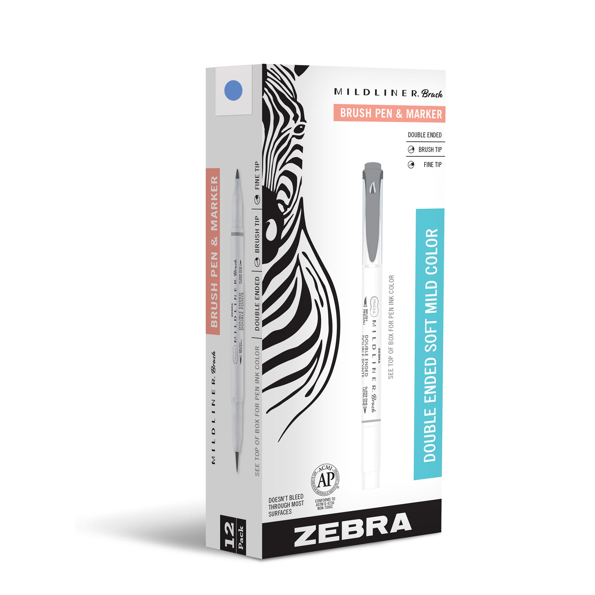 Zebra MILDLINER Dual Ended Brush Pen & Marker Set - Medium Pen Point - Fine  Marker Point - Brush Pen Point Style - Bullet Marker Point Style - Assorted  Pigment-based Ink 